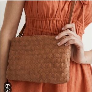 Madewell The Puff Woven Leather Crossbody Bag Purse